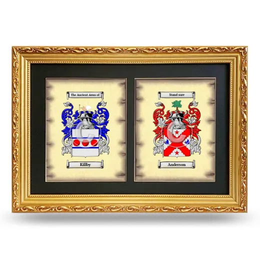 Double Coat of Arms Framed - Gold