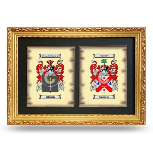 Double Coat of Arms Framed - Gold