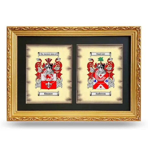 Double Coat of Arms Framed - Gold