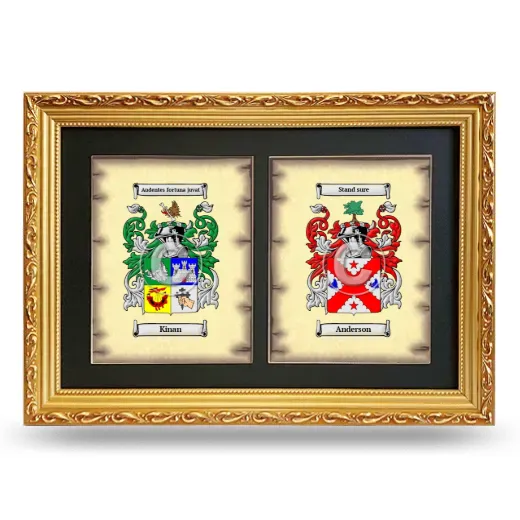Double Coat of Arms Framed - Gold