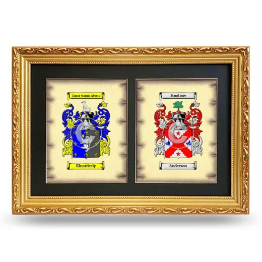 Double Coat of Arms Framed - Gold