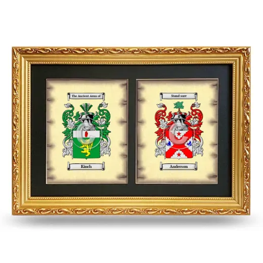 Double Coat of Arms Framed - Gold