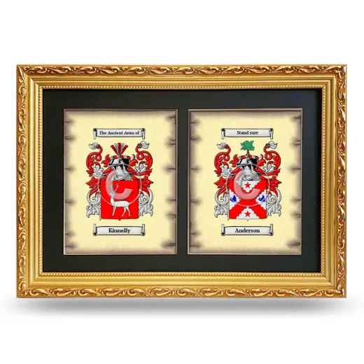 Double Coat of Arms Framed - Gold