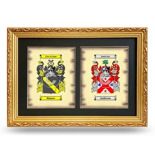 Double Coat of Arms Framed - Gold