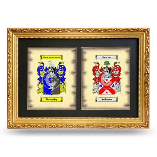 Double Coat of Arms Framed - Gold