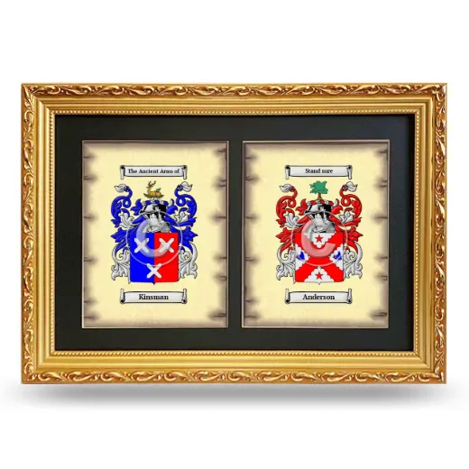 Double Coat of Arms Framed - Gold