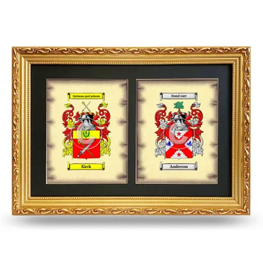 Double Coat of Arms Framed - Gold