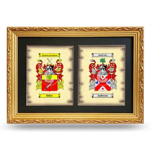 Double Coat of Arms Framed - Gold