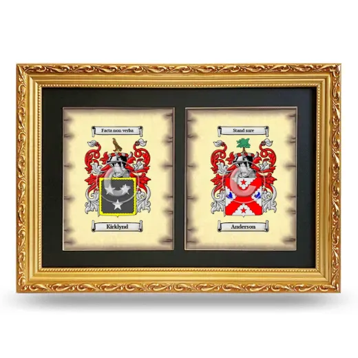 Double Coat of Arms Framed - Gold