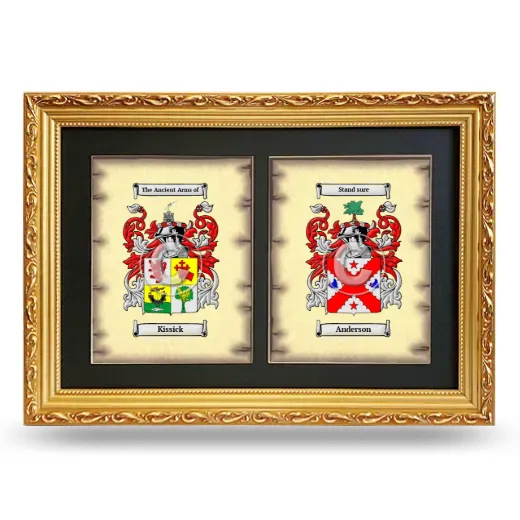 Double Coat of Arms Framed - Gold