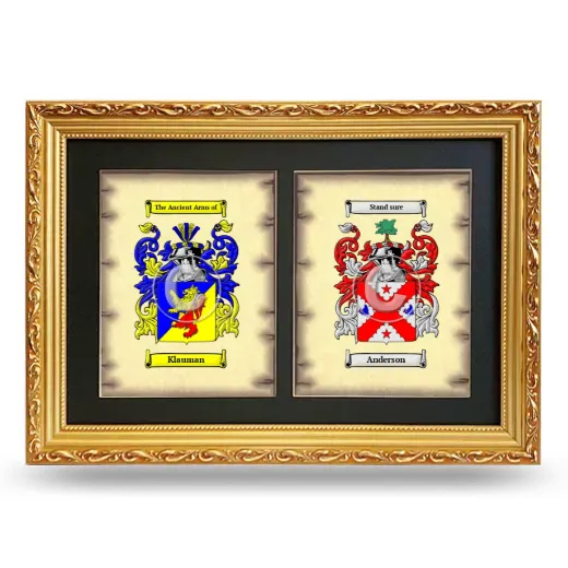 Double Coat of Arms Framed - Gold