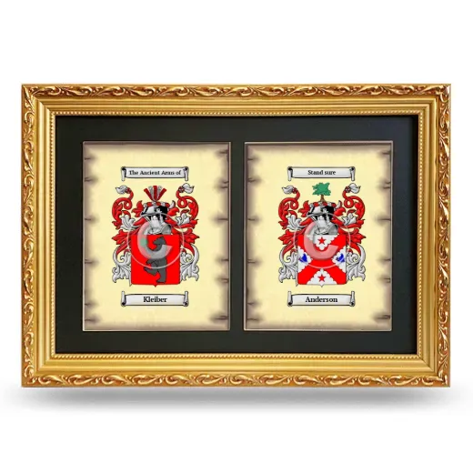 Double Coat of Arms Framed - Gold