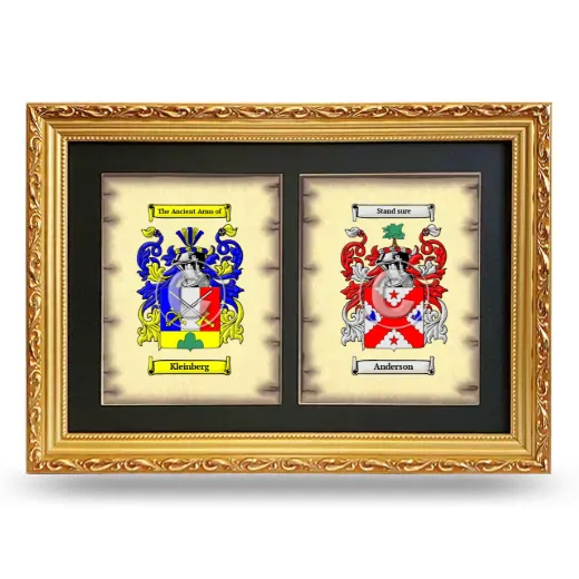 Double Coat of Arms Framed - Gold