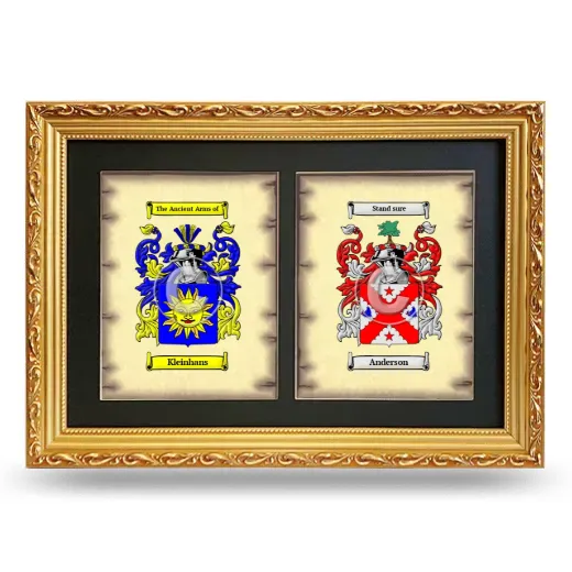 Double Coat of Arms Framed - Gold