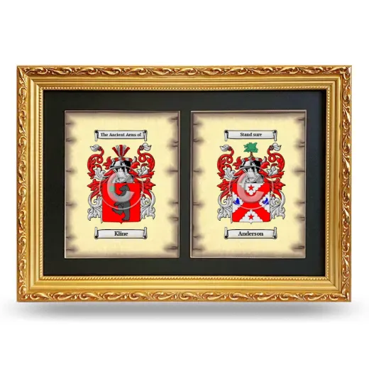 Double Coat of Arms Framed - Gold