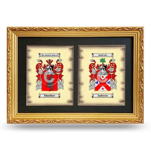 Double Coat of Arms Framed - Gold