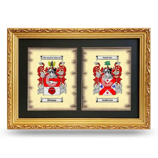 Double Coat of Arms Framed - Gold