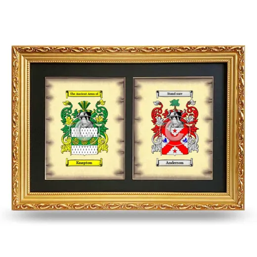 Double Coat of Arms Framed - Gold