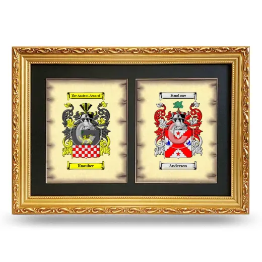 Double Coat of Arms Framed - Gold