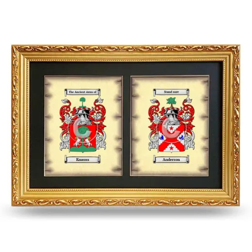 Double Coat of Arms Framed - Gold