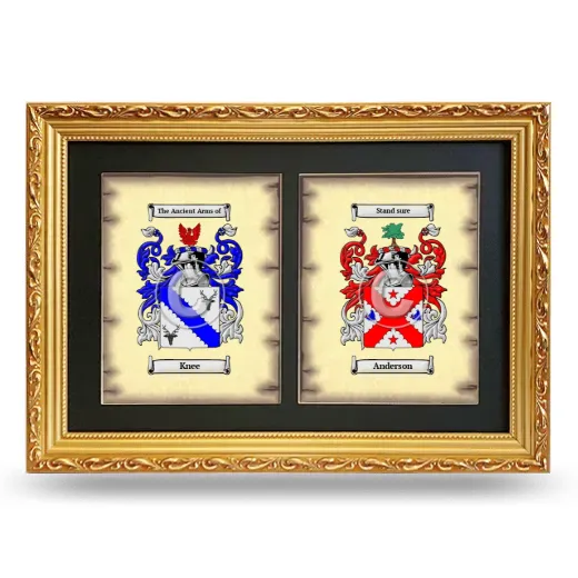 Double Coat of Arms Framed - Gold