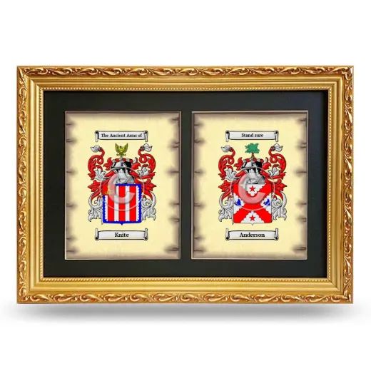 Double Coat of Arms Framed - Gold