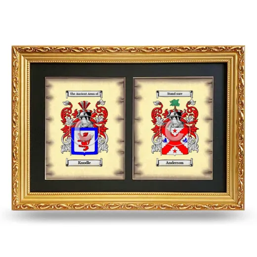 Double Coat of Arms Framed - Gold