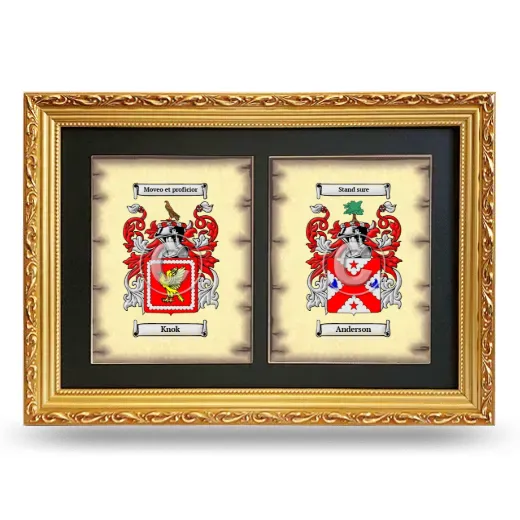 Double Coat of Arms Framed - Gold