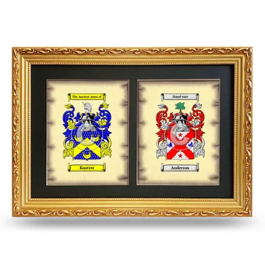Double Coat of Arms Framed - Gold