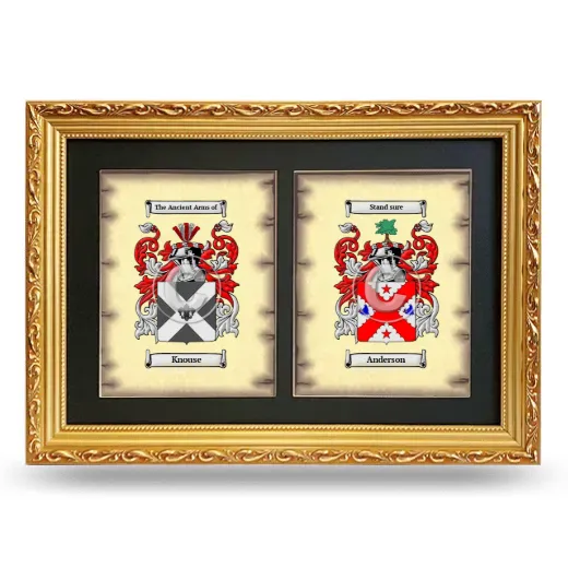 Double Coat of Arms Framed - Gold