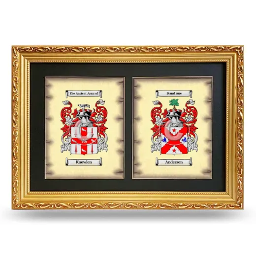 Double Coat of Arms Framed - Gold