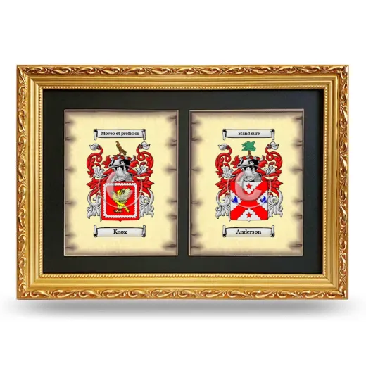 Double Coat of Arms Framed - Gold