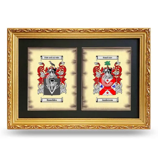 Double Coat of Arms Framed - Gold