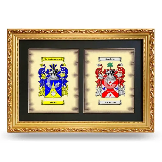 Double Coat of Arms Framed - Gold