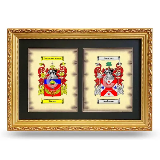 Double Coat of Arms Framed - Gold