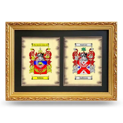 Double Coat of Arms Framed - Gold