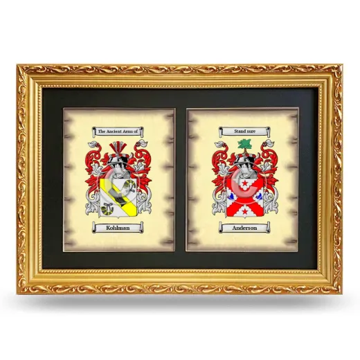 Double Coat of Arms Framed - Gold