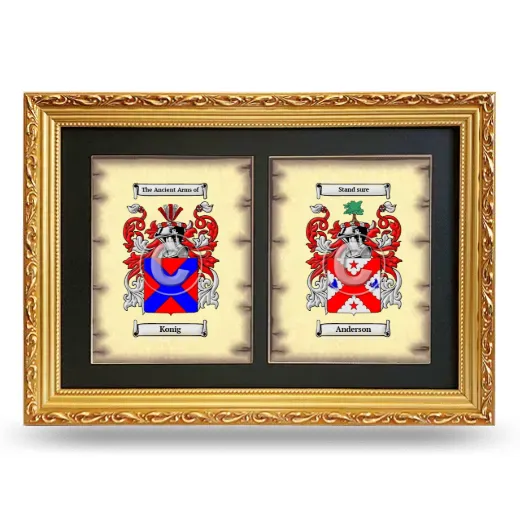 Double Coat of Arms Framed - Gold