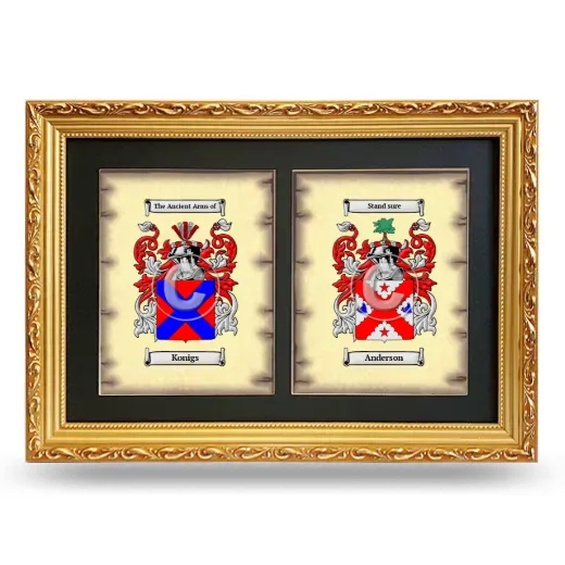 Double Coat of Arms Framed - Gold