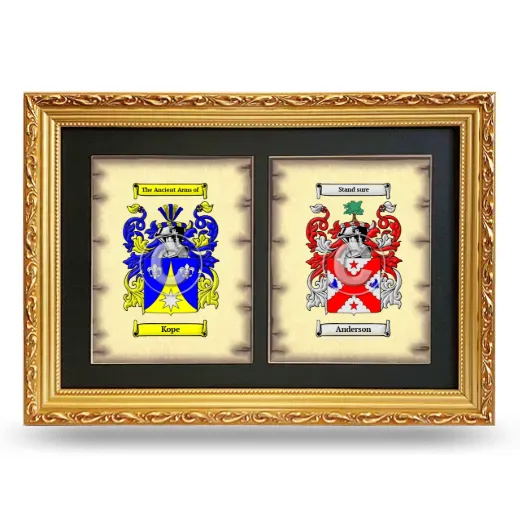 Double Coat of Arms Framed - Gold