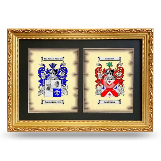 Double Coat of Arms Framed - Gold