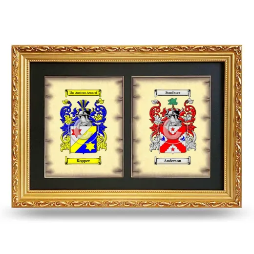 Double Coat of Arms Framed - Gold