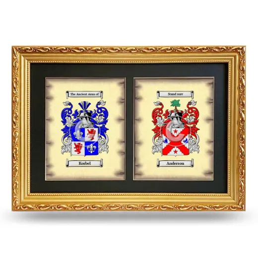 Double Coat of Arms Framed - Gold