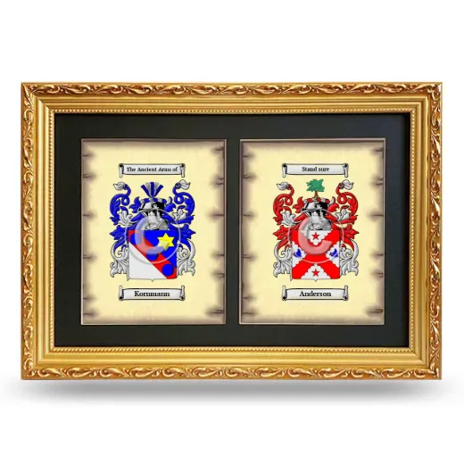 Double Coat of Arms Framed - Gold
