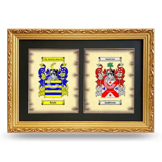 Double Coat of Arms Framed - Gold