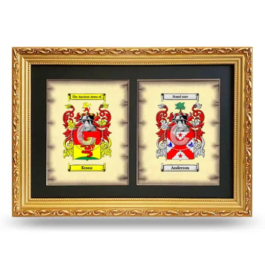 Double Coat of Arms Framed - Gold