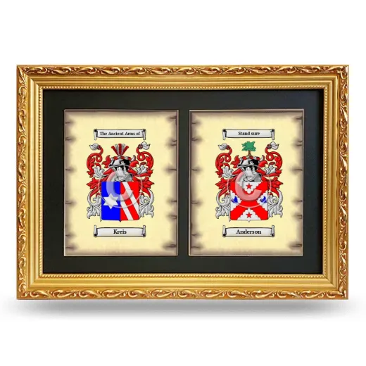 Double Coat of Arms Framed - Gold