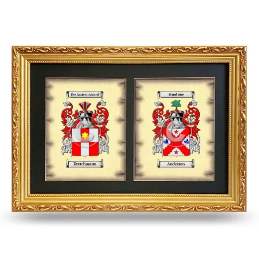 Double Coat of Arms Framed - Gold