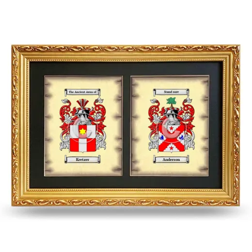 Double Coat of Arms Framed - Gold