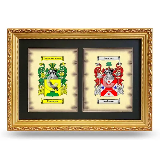 Double Coat of Arms Framed - Gold